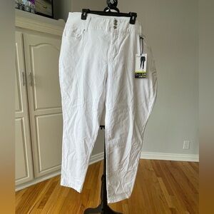 Royalty For Me Signature Slim Stretch High Rise Tummy Control white jeans in 22W